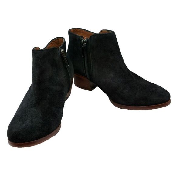 Sam Edelman Black Suede Ankle Boots | Side Zip | Block Heel | Women’s Size 6 - Picture 1 of 7
